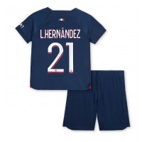 Dres Paris Saint-Germain Lucas Hernandez #21 Domáci pre deti 2023-24 Krátky Rukáv (+ trenírky)